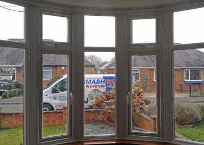 Top Panes non coated, bottom panes coated with a dark neutral film, see how they blend in.